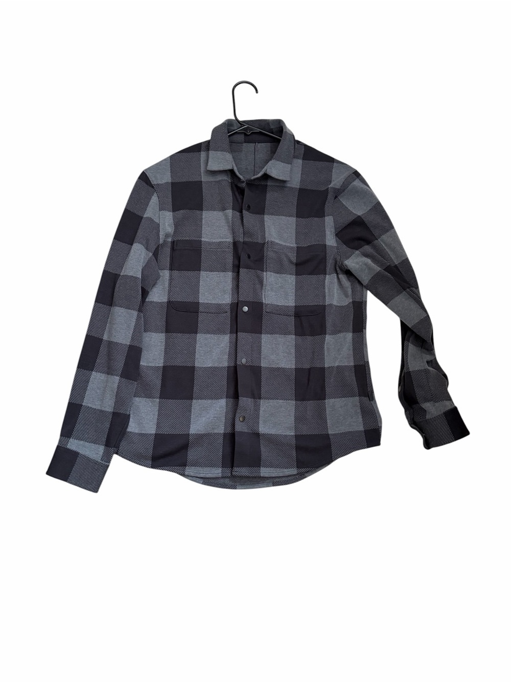 lululemon athletica Men's Black & Gray Plaid Button-Down Shirt mint condition